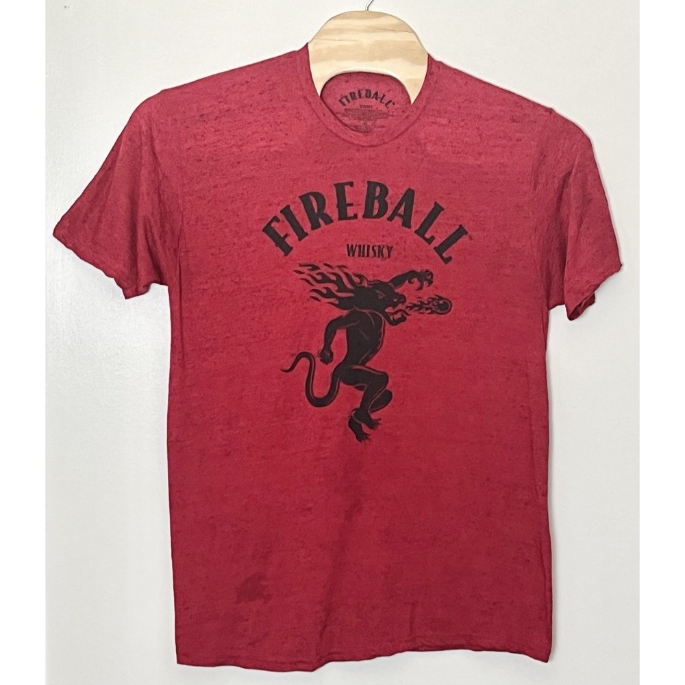 Fireball Whiskey T-Shirt Mens XL Heather Red Novelty Promo Humor BroCore Graphic